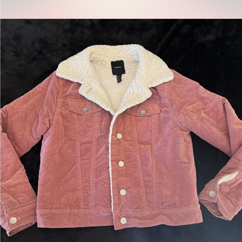 Forever 21 Pink Sherpa-Lined Jacket
